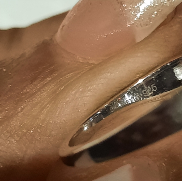 NIB AUTHENTIC GENUINE TANZANITE & DIAMONDS 💎 ENGAGEMENT RING STERLING SILVER 8 - Picture 4 of 9